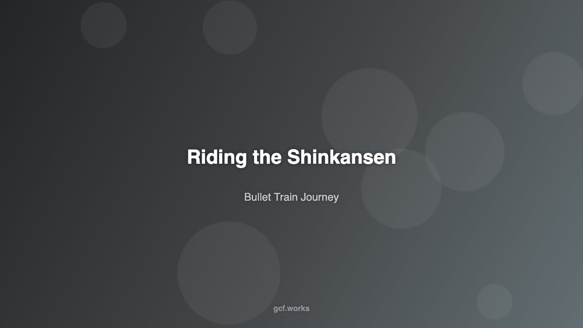 Riding the Shinkansen: A Journey That Redefines Travel Itself